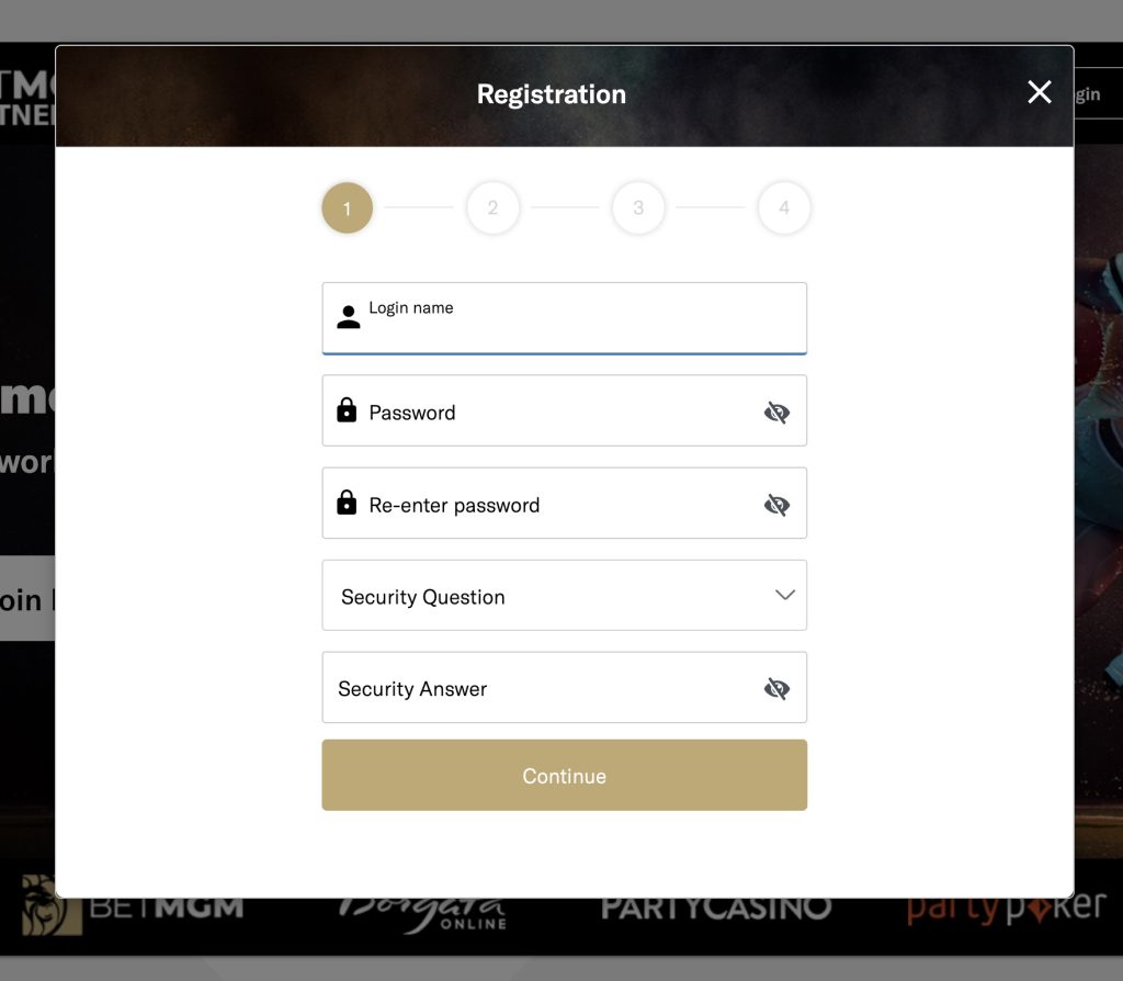 BetMGM Affiliate Program Step 1